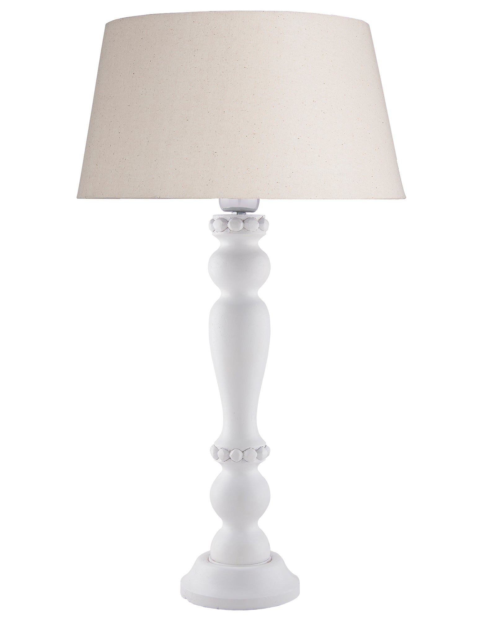 Eureka Polka White Wood Table Lamp With Shade