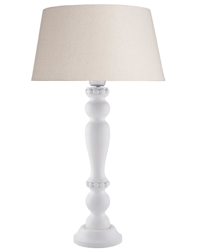 Eureka Polka White Wood Table Lamp With Shade