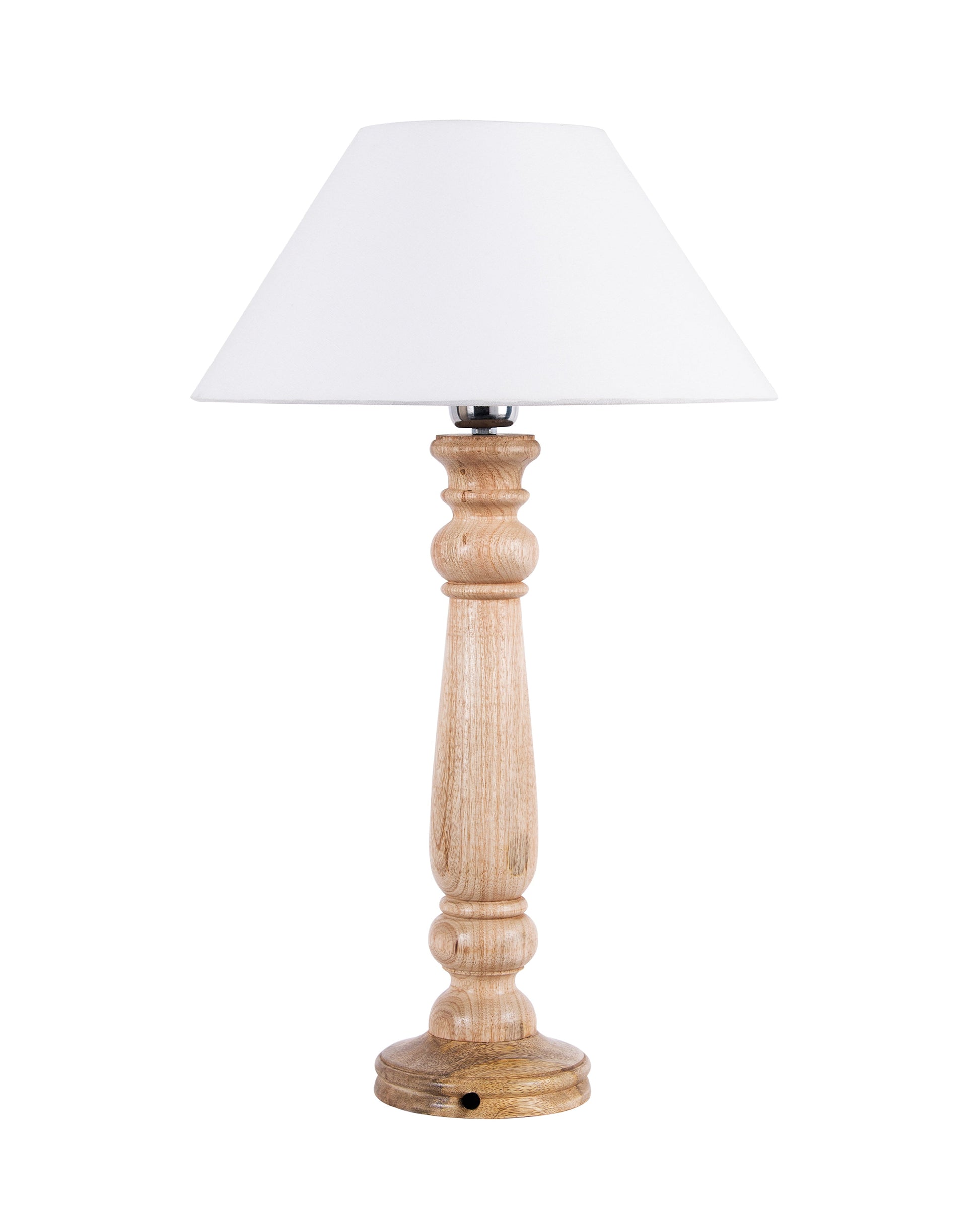 Mabel Rustic Wood Table Lamp With Shade