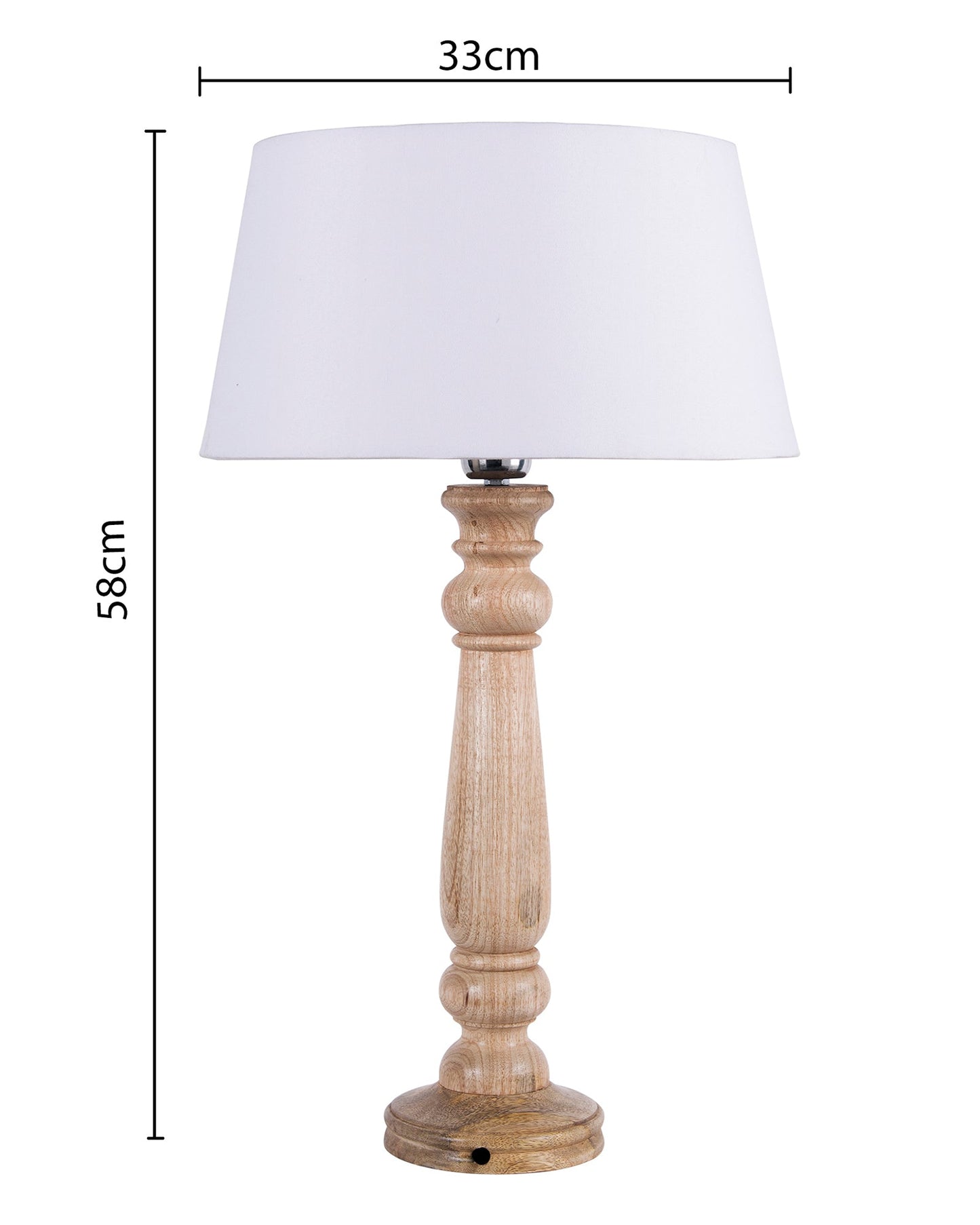 Mabel Rustic Wood Table Lamp With Shade