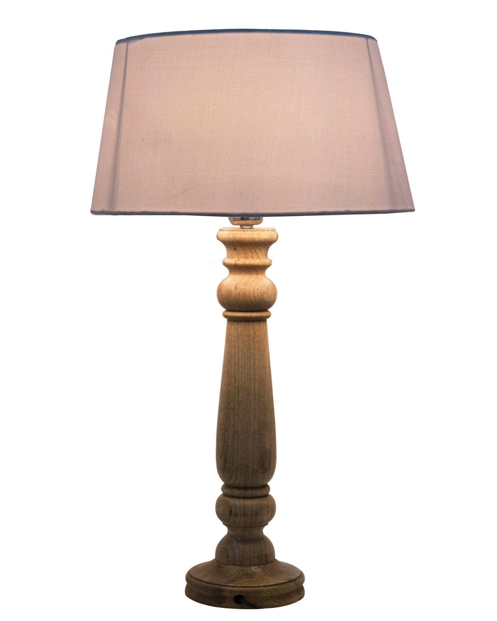 Mabel Rustic Wood Table Lamp With Shade