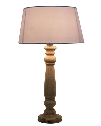 Mabel Rustic Wood Table Lamp With Shade