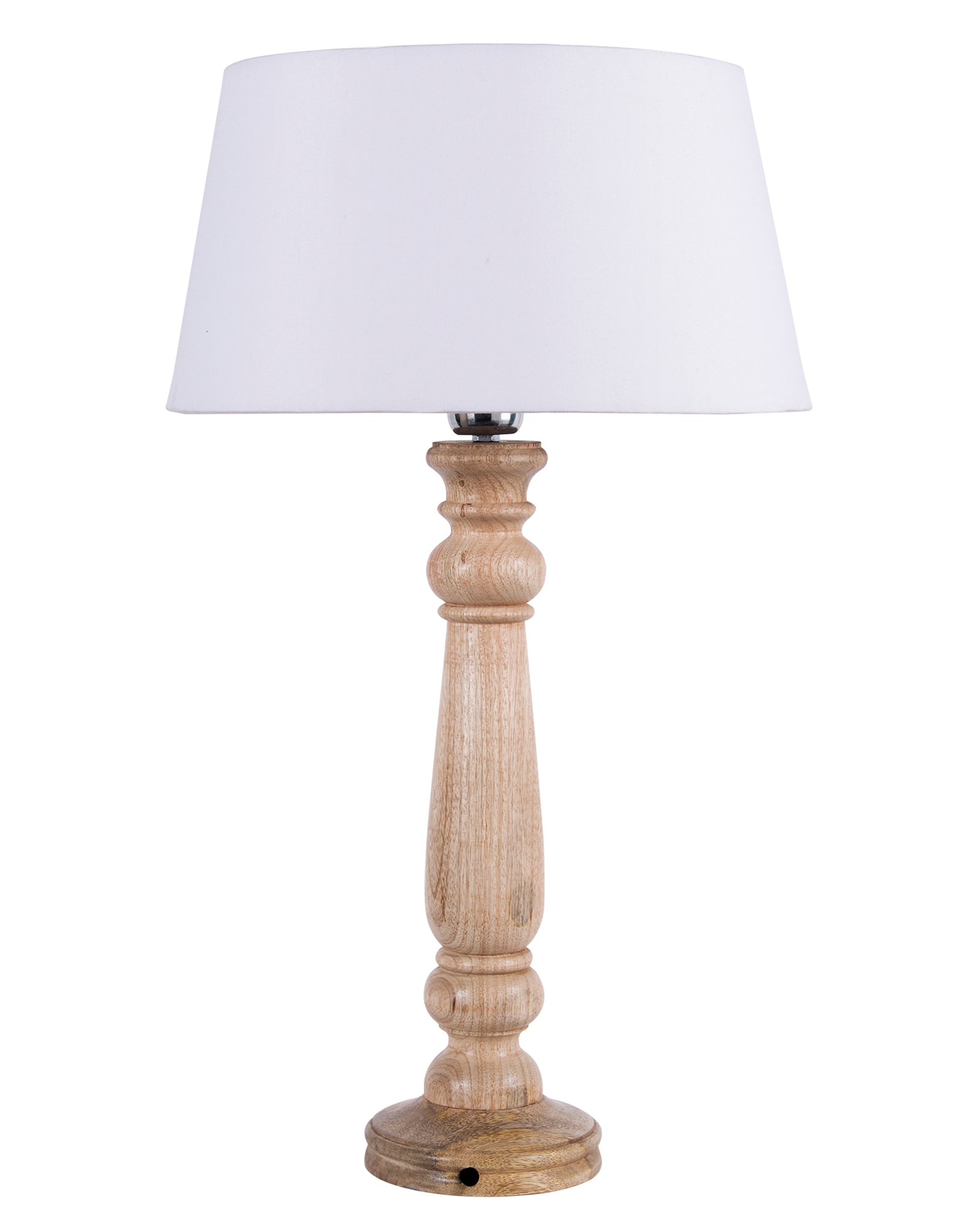 Mabel Rustic Wood Table Lamp With Shade