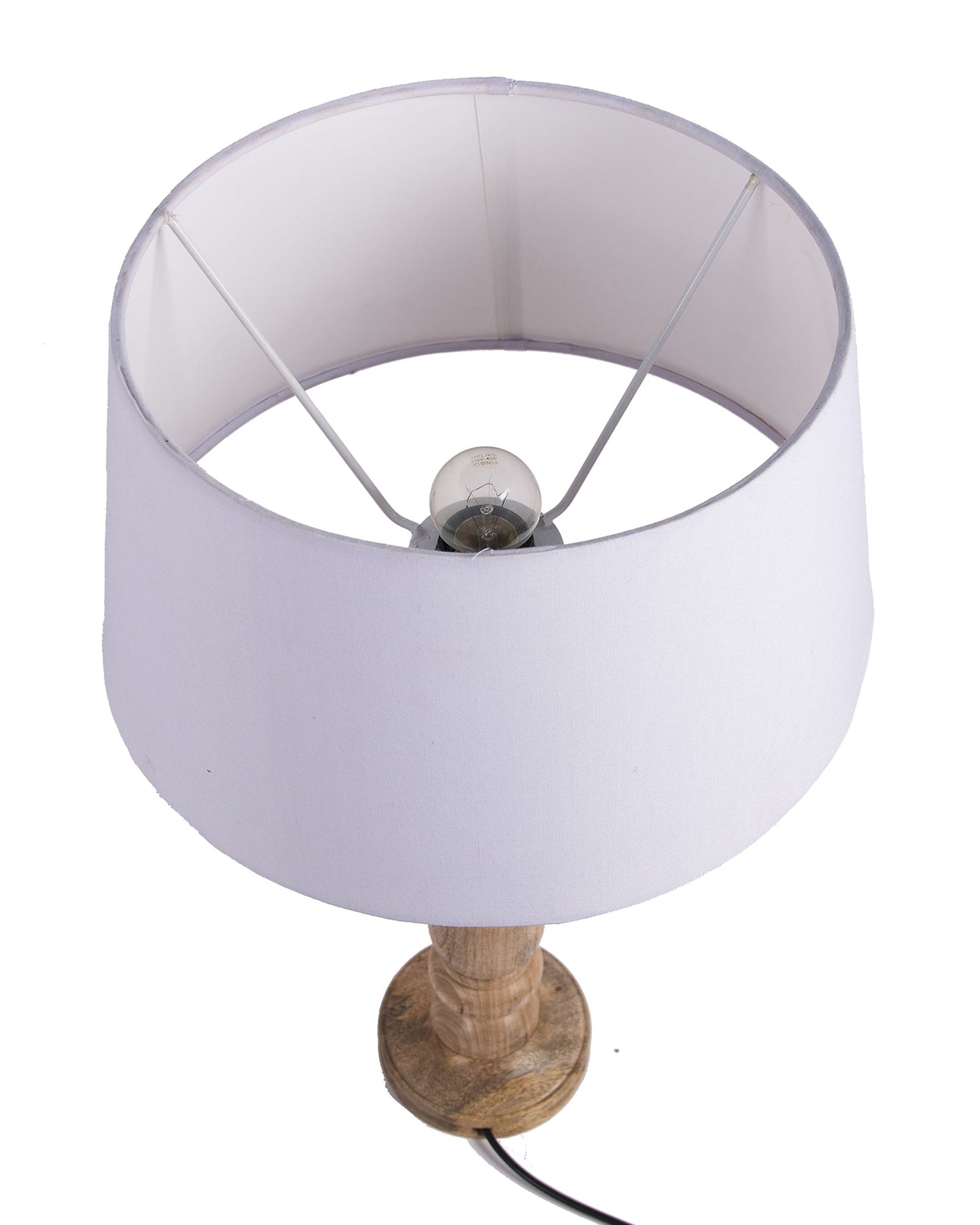 Mabel Rustic Wood Table Lamp With Shade