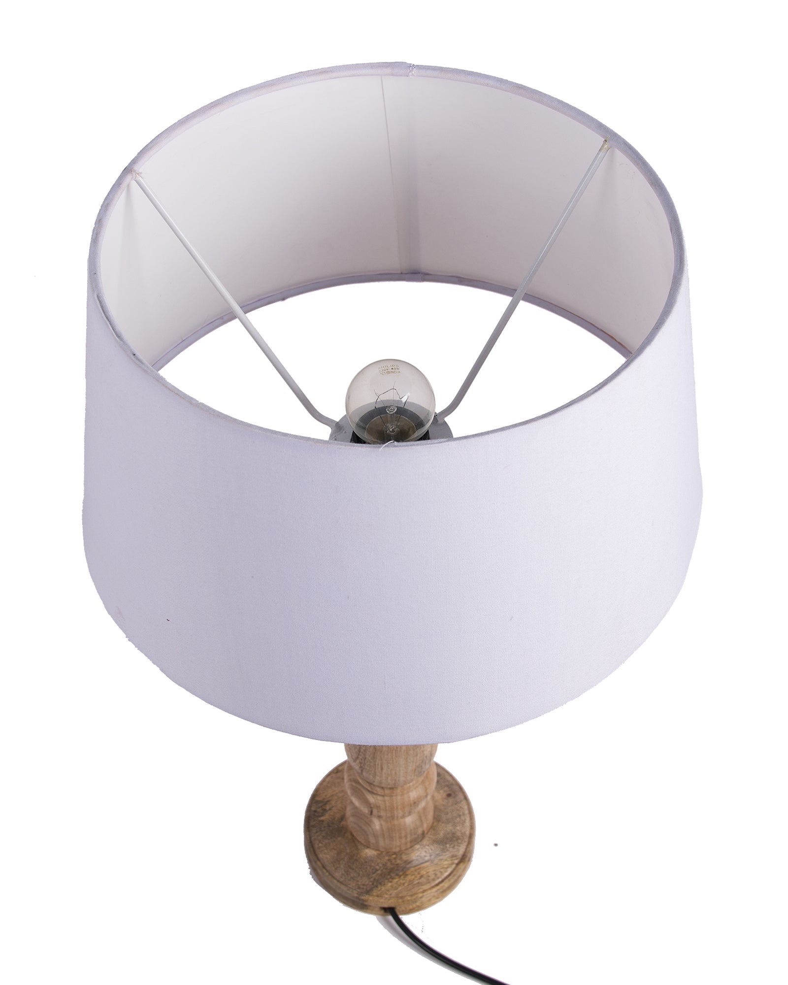 Mabel Rustic Wood Table Lamp With Shade