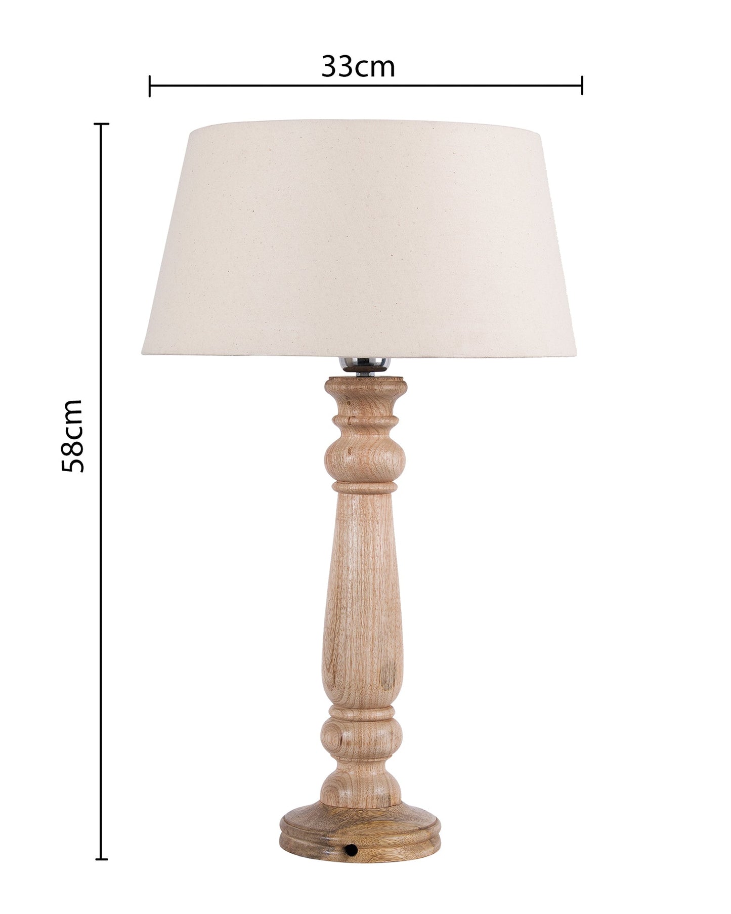 Mabel Rustic Wood Table Lamp With Shade