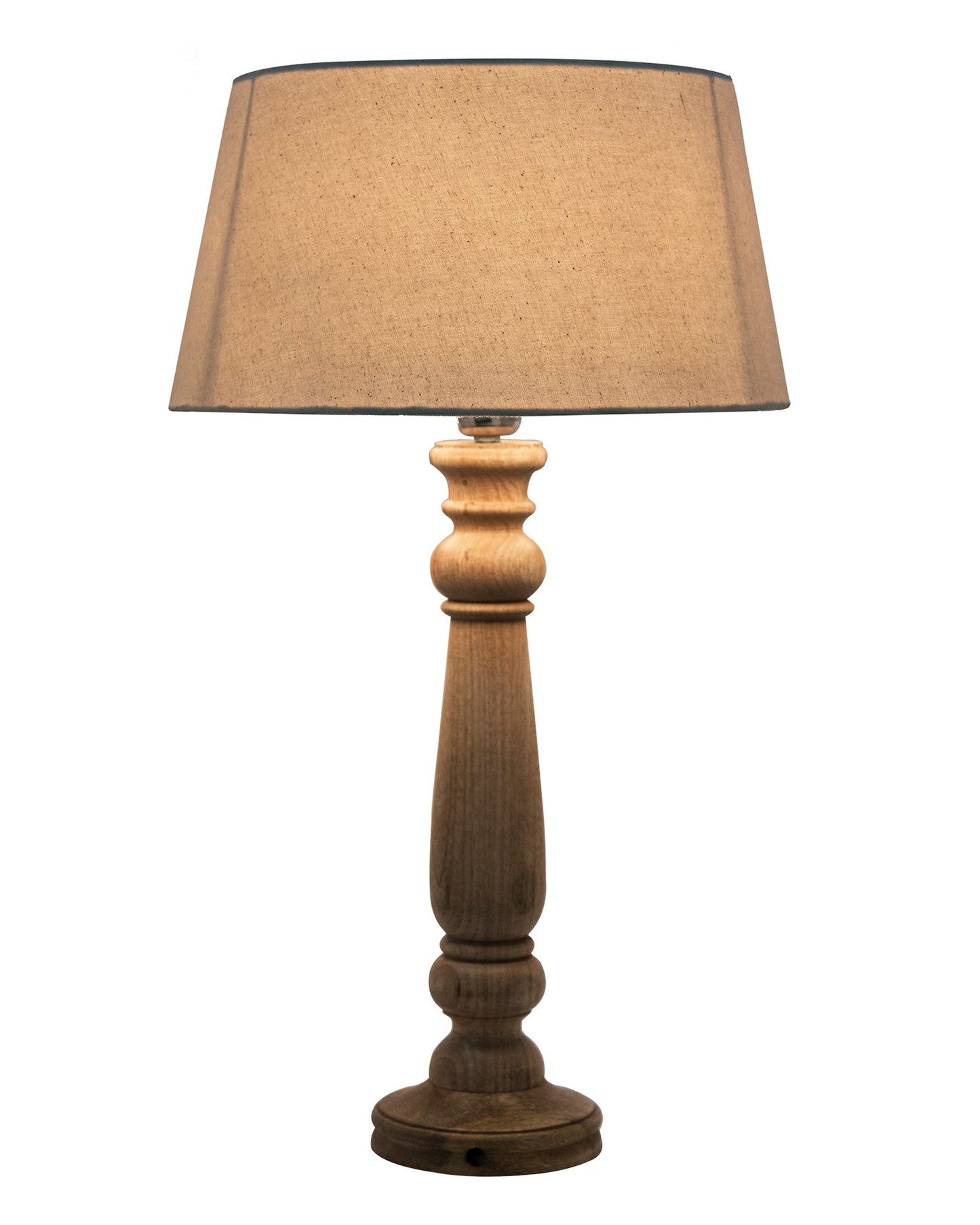 Mabel Rustic Wood Table Lamp With Shade
