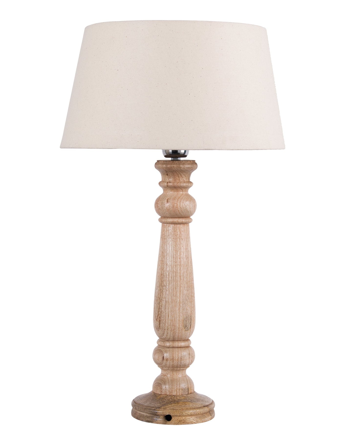 Mabel Rustic Wood Table Lamp With Shade