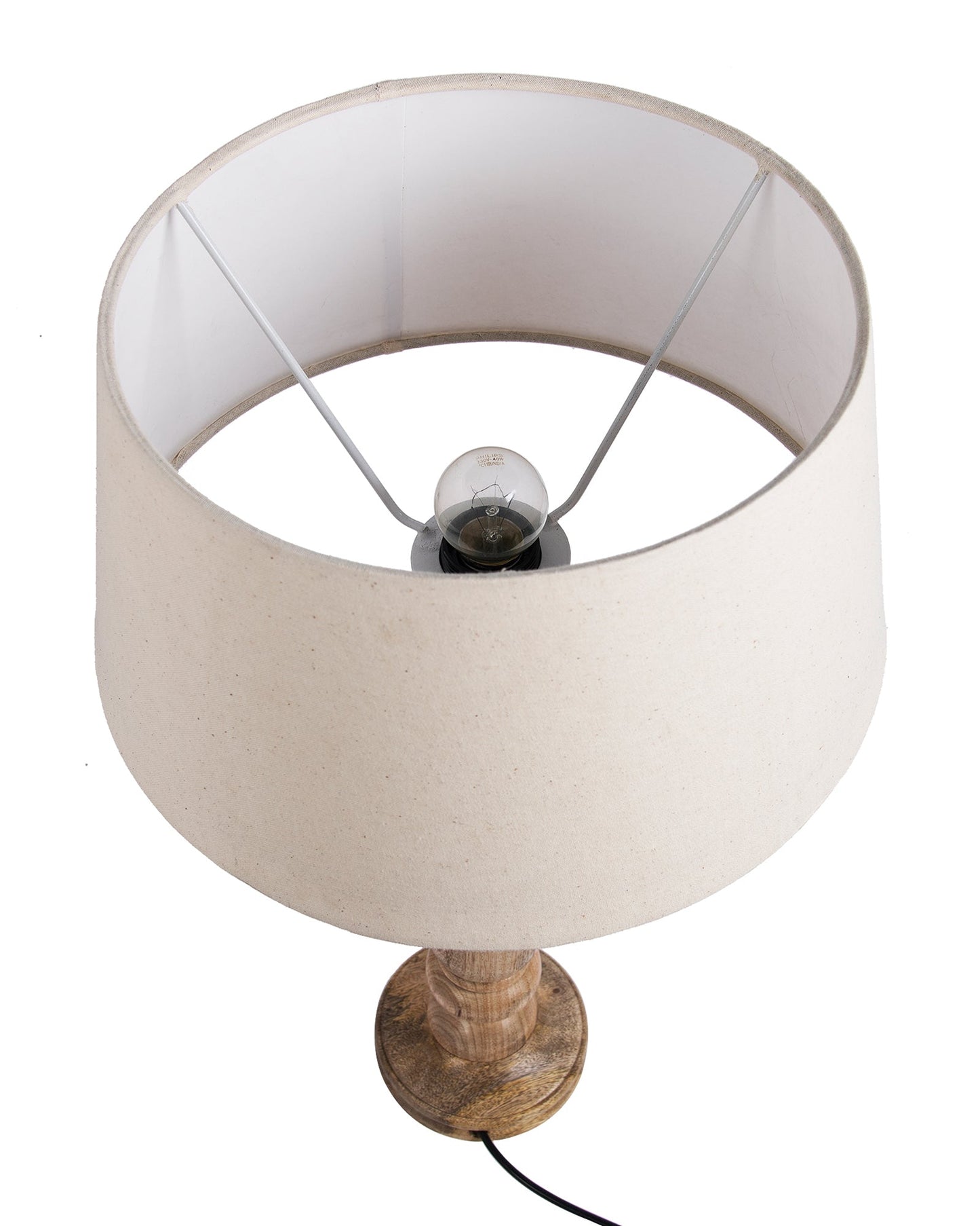 Mabel Rustic Wood Table Lamp With Shade