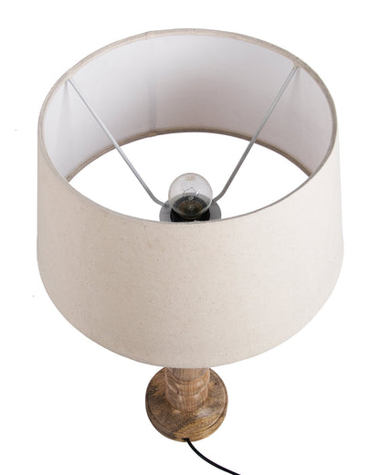 Mabel Rustic Wood Table Lamp With Shade