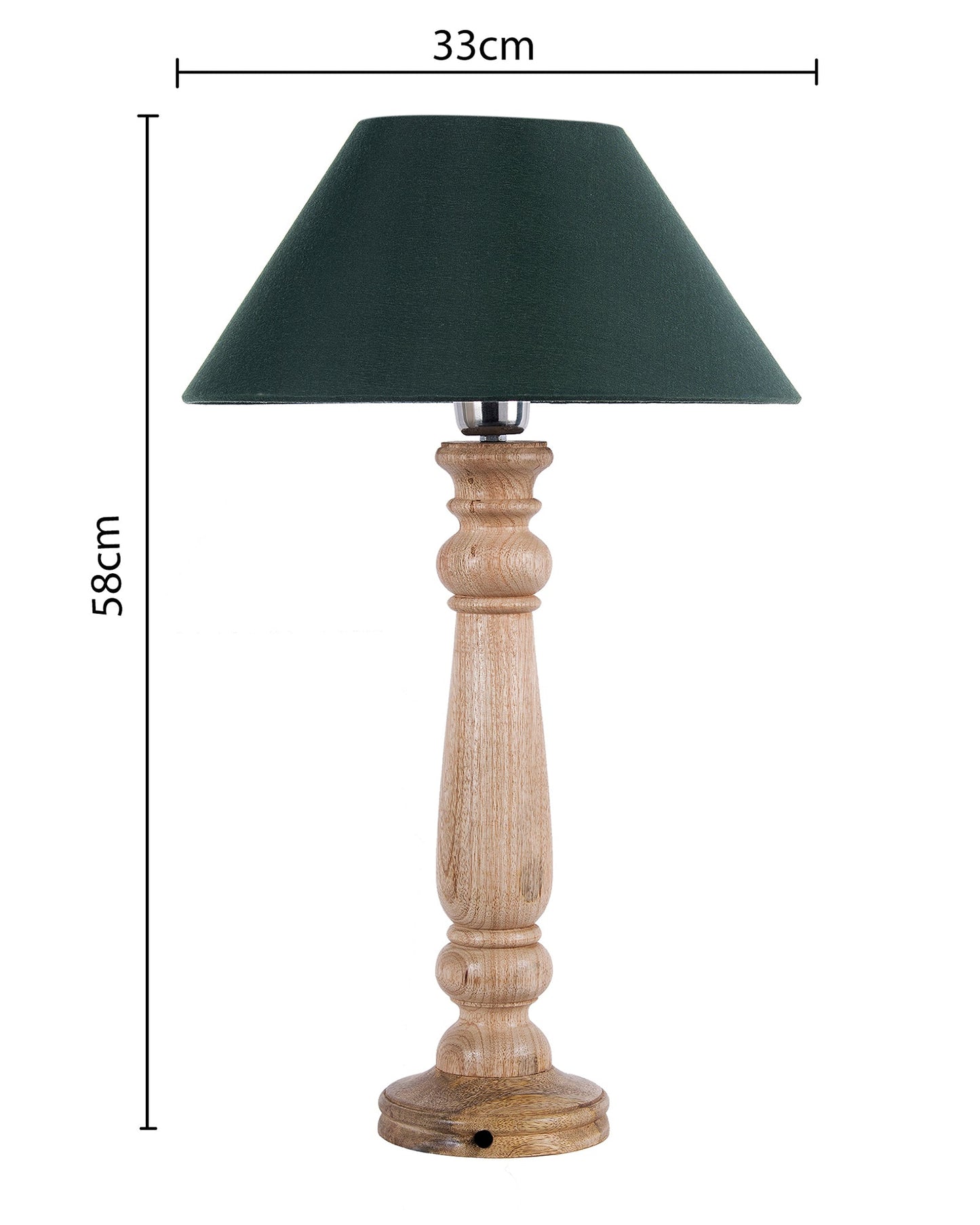 Mabel Rustic Wood Table Lamp With Shade