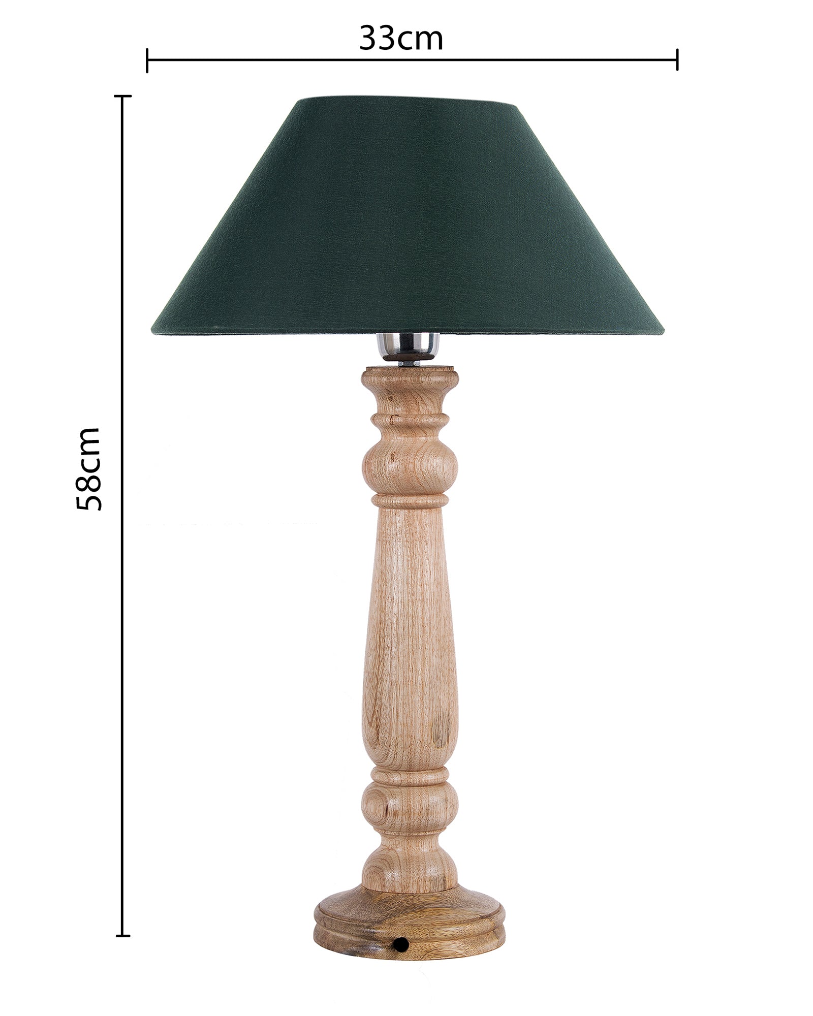 Mabel Rustic Wood Table Lamp With Shade
