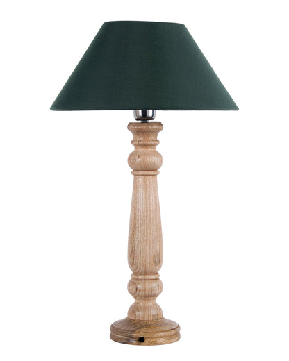 Mabel Rustic Wood Table Lamp With Shade