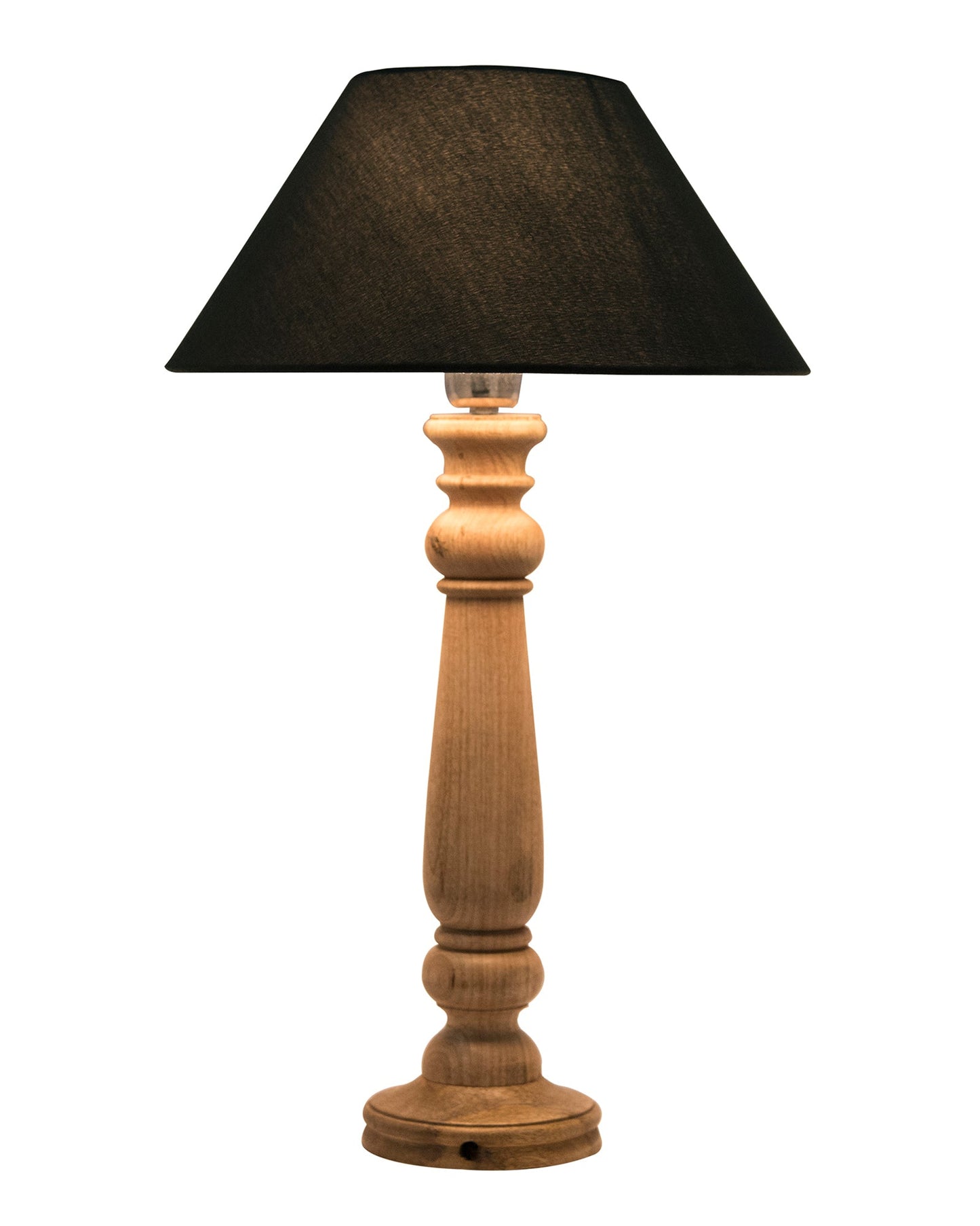 Mabel Rustic Wood Table Lamp With Shade