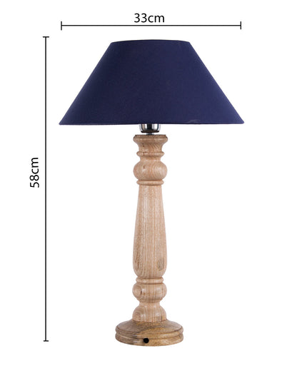 Mabel Rustic Wood Table Lamp With Shade
