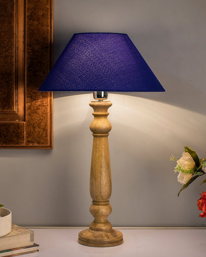Mabel Rustic Wood Table Lamp With Shade