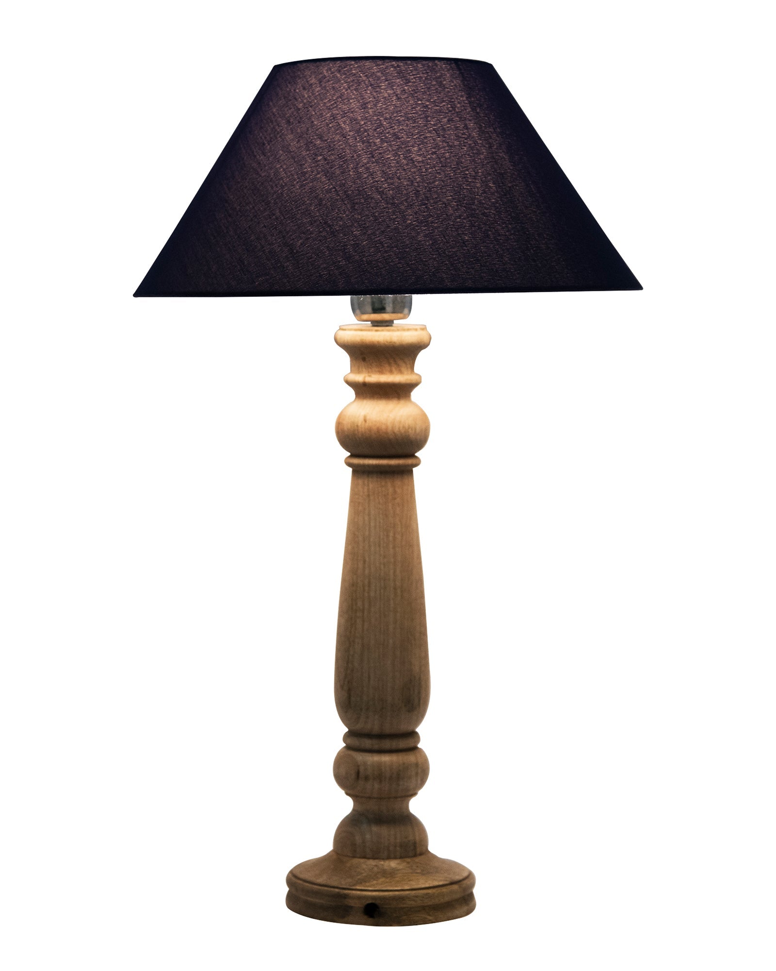 Mabel Rustic Wood Table Lamp With Shade