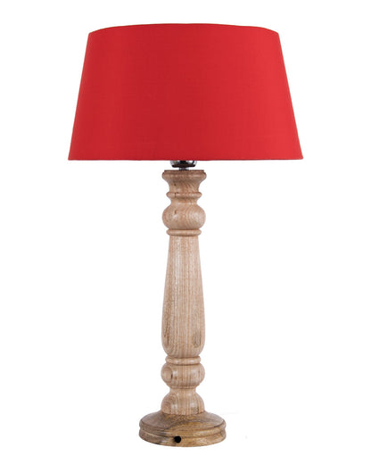Mabel Rustic Wood Table Lamp With Shade