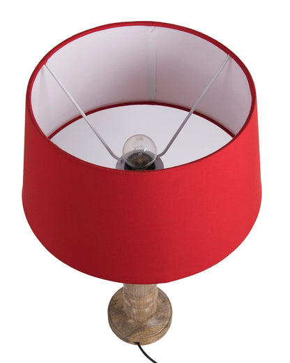 Mabel Rustic Wood Table Lamp With Shade