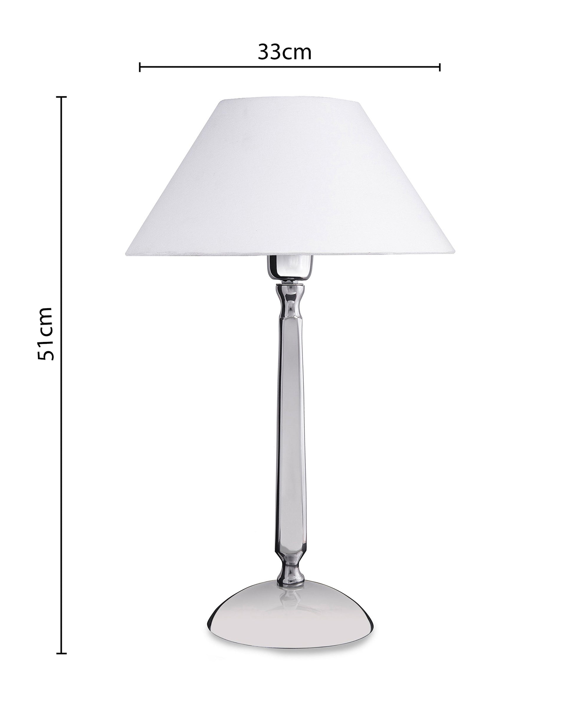 Classic Cubist Chrome Lamp With Shade