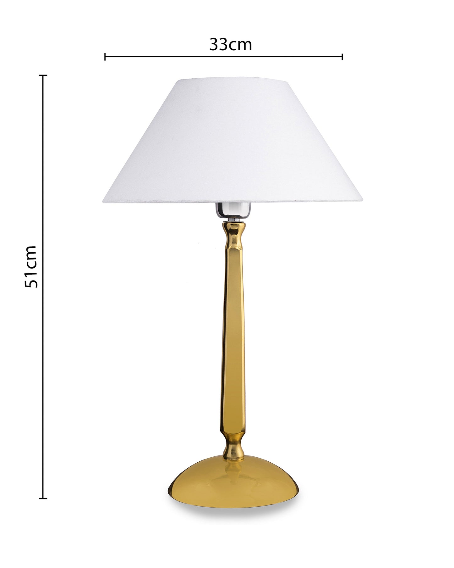 Classic Cubist Gold Brushed Lamp With Shade