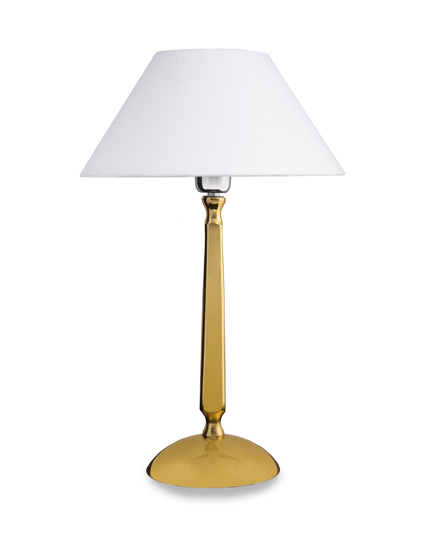 Classic Cubist Gold Brushed Lamp With Shade