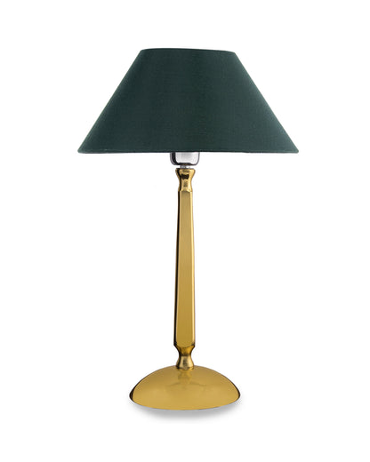 Classic Cubist Gold Brushed Lamp With Shade