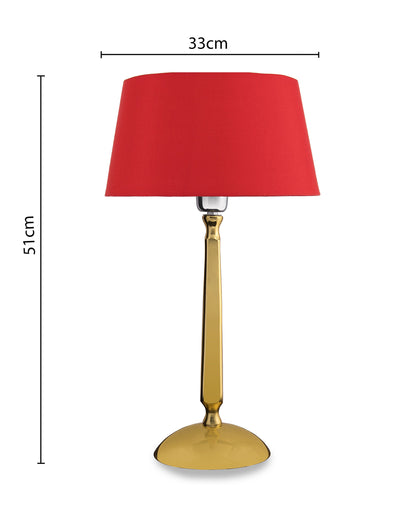 Classic Cubist Gold Brushed Lamp With Shade