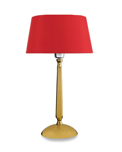 Classic Cubist Gold Brushed Lamp With Shade