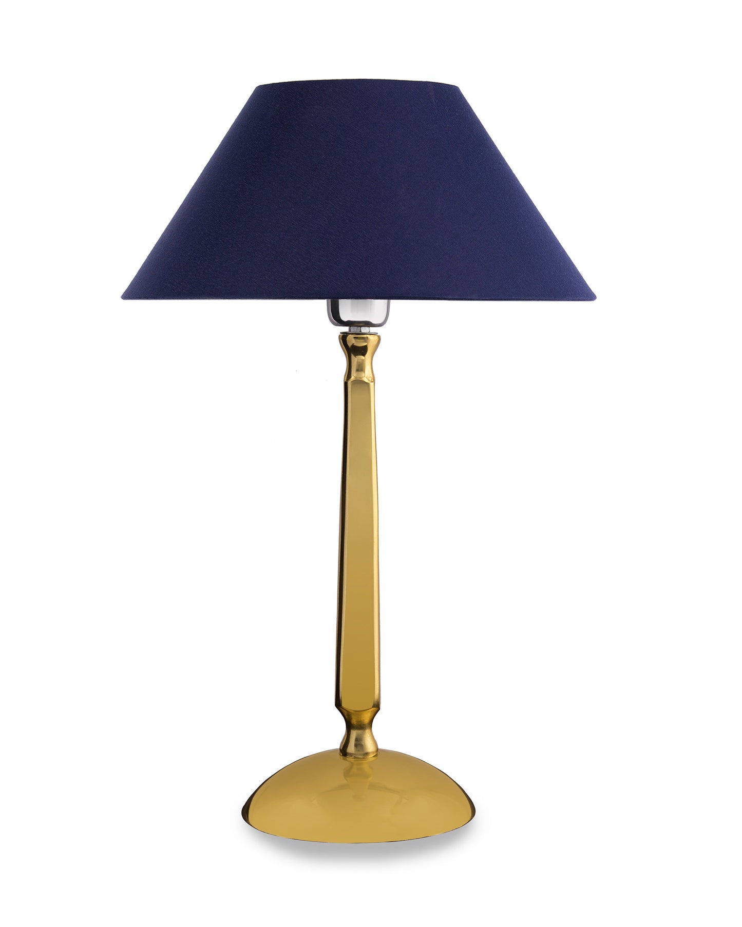 Classic Cubist Gold Brushed Lamp With Shade