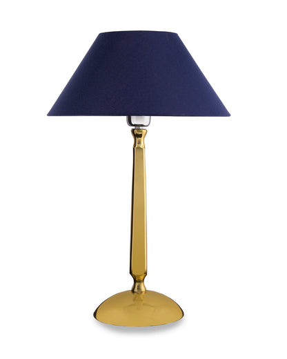 Classic Cubist Gold Brushed Lamp With Shade