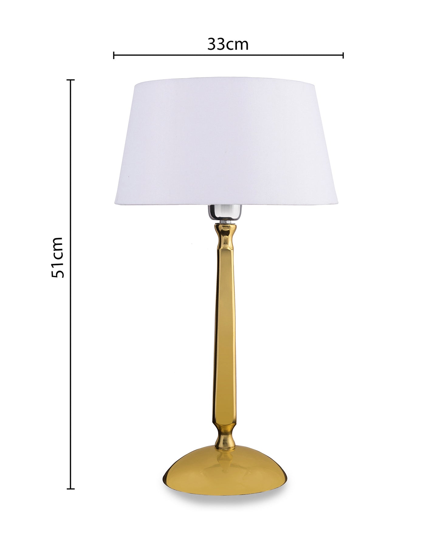 Classic Cubist Gold Brushed Lamp With Shade