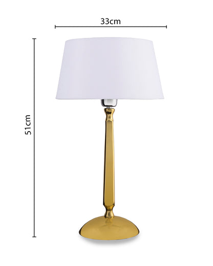 Classic Cubist Gold Brushed Lamp With Shade