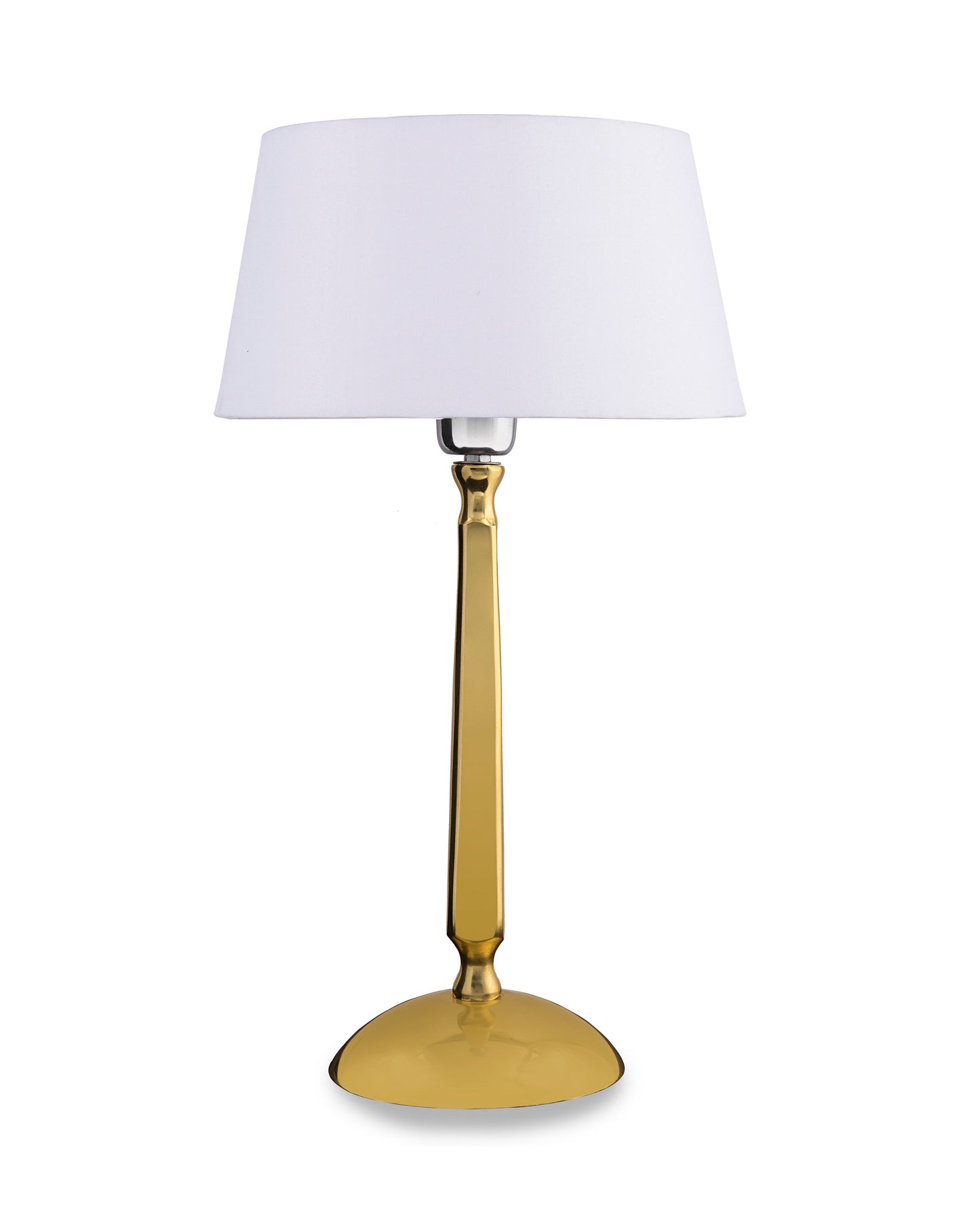Classic Cubist Gold Brushed Lamp With Shade