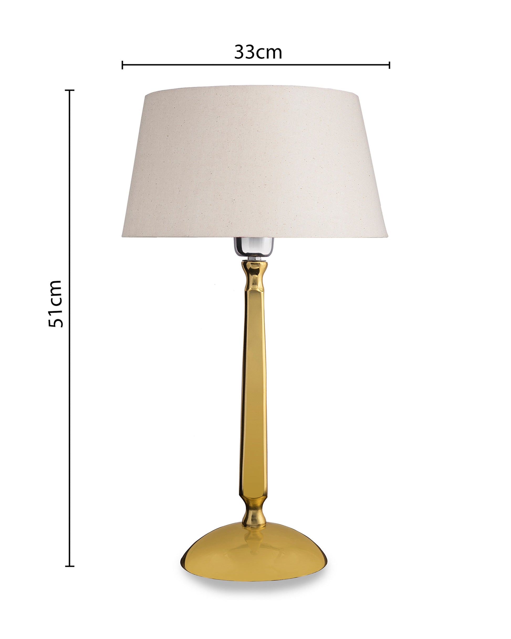 Classic Cubist Gold Brushed Lamp With Shade