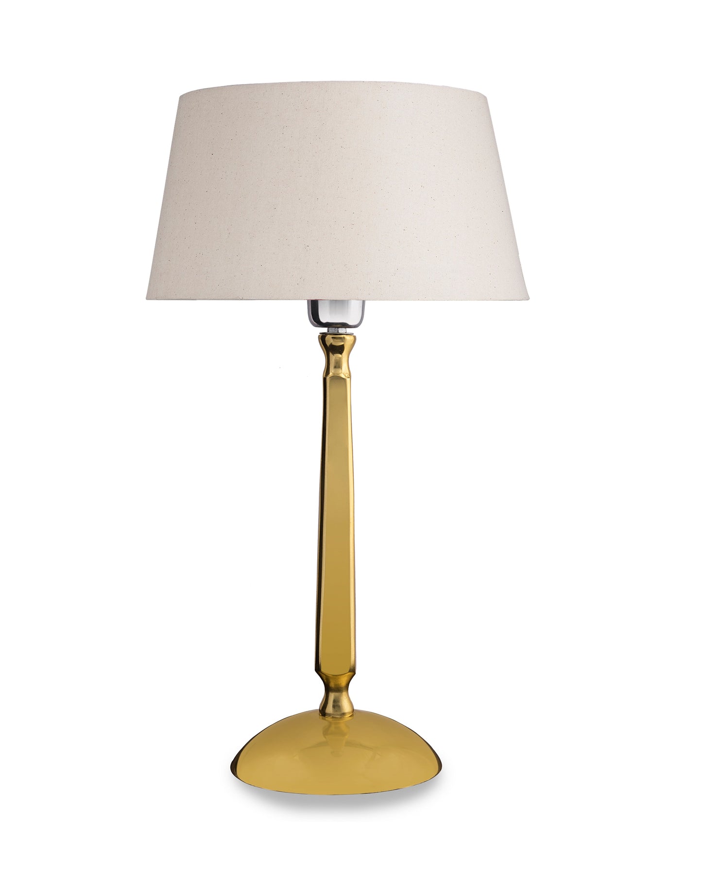 Classic Cubist Gold Brushed Lamp With Shade