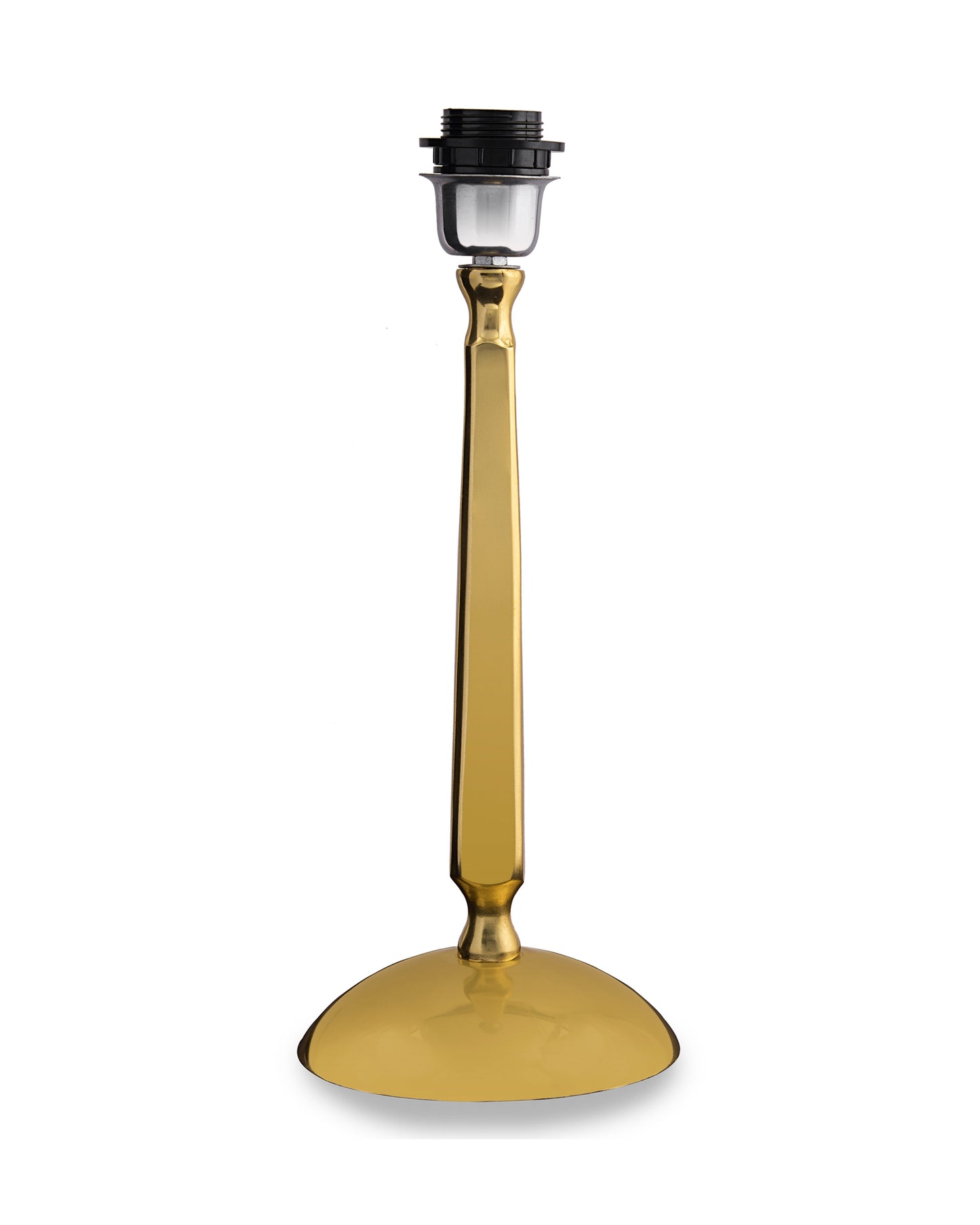 Classic Cubist Gold Brushed Lamp With Shade