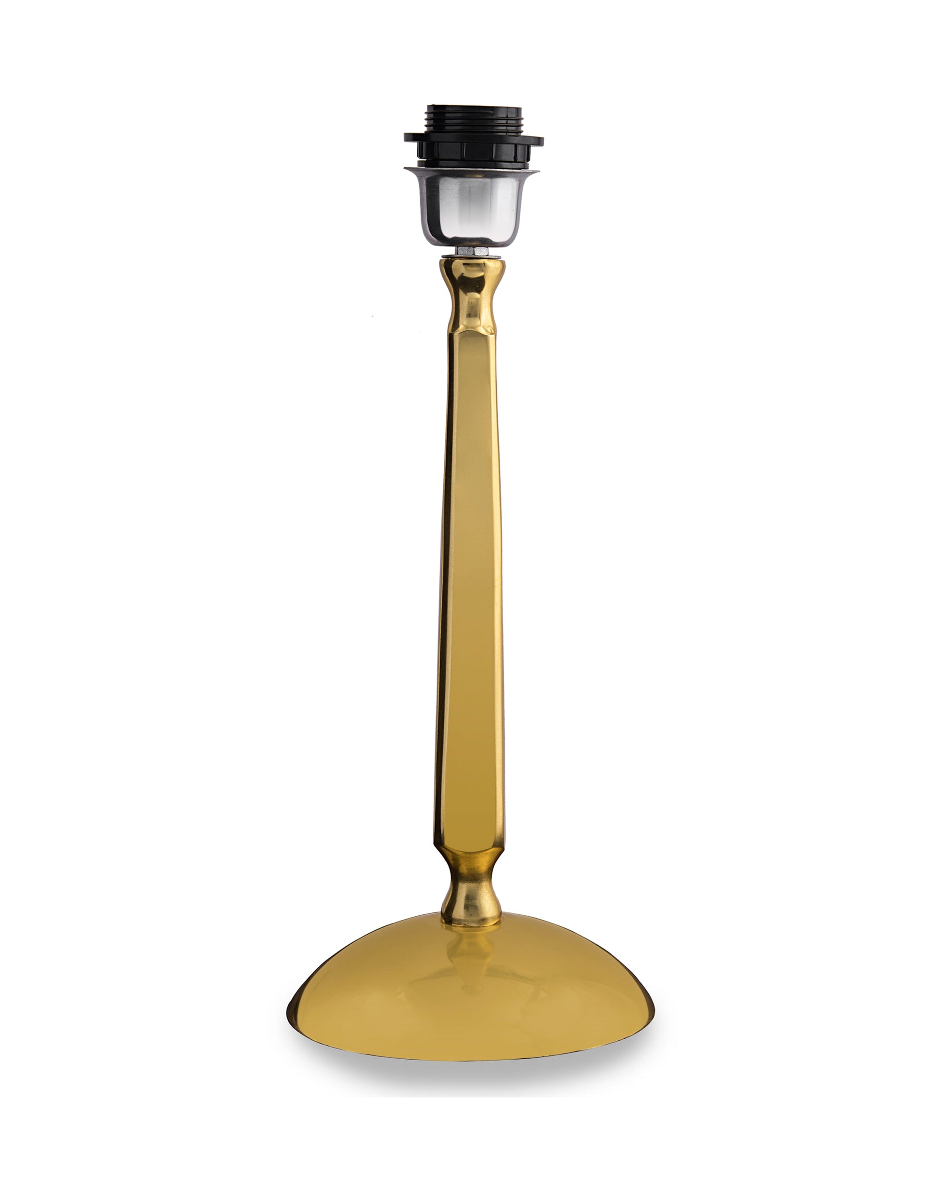 Classic Cubist Gold Brushed Lamp With Shade