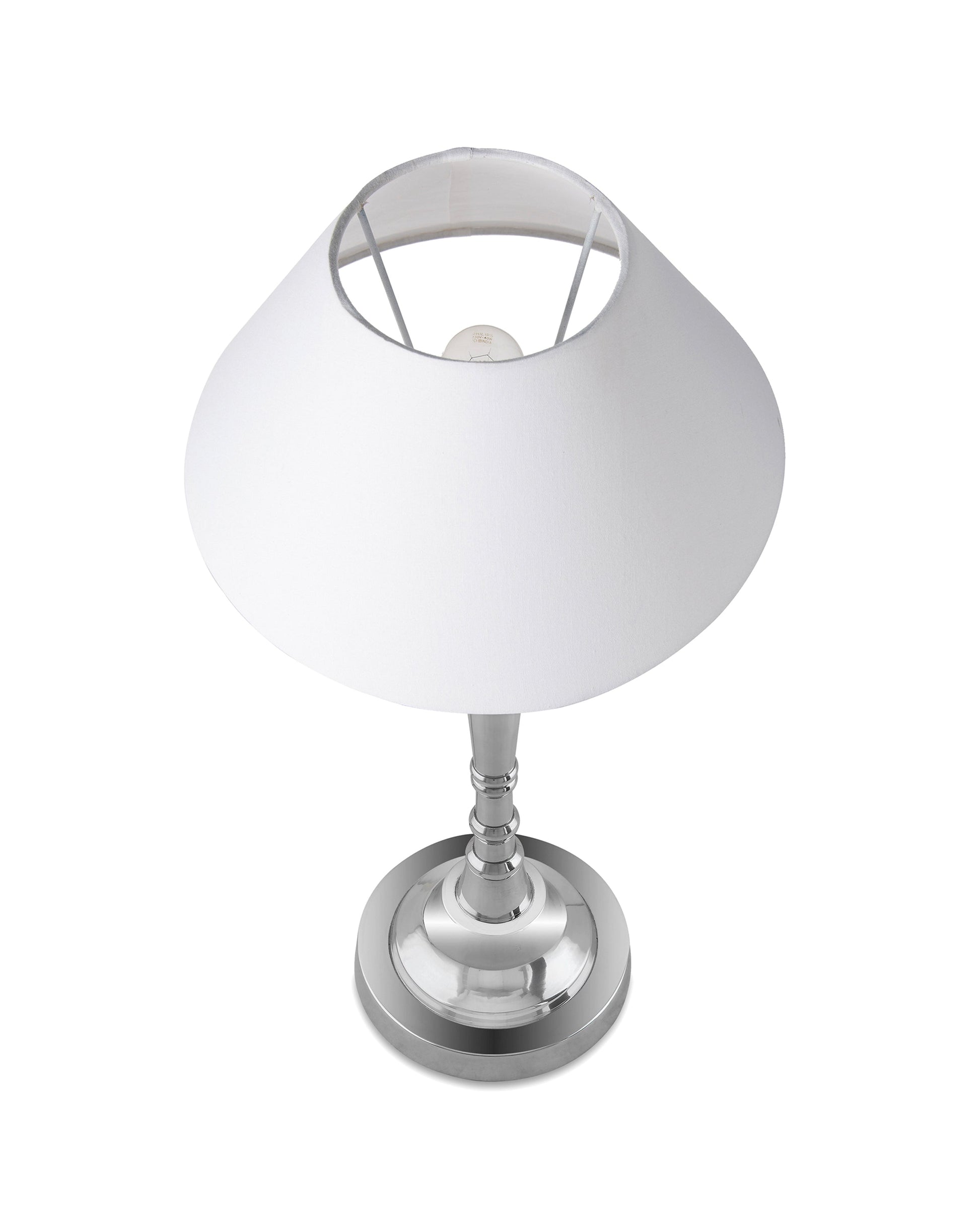 Imperial nickel brushed lamp with shade