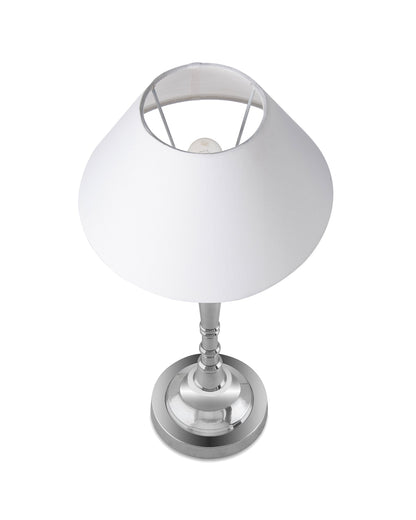 Imperial nickel brushed lamp with shade