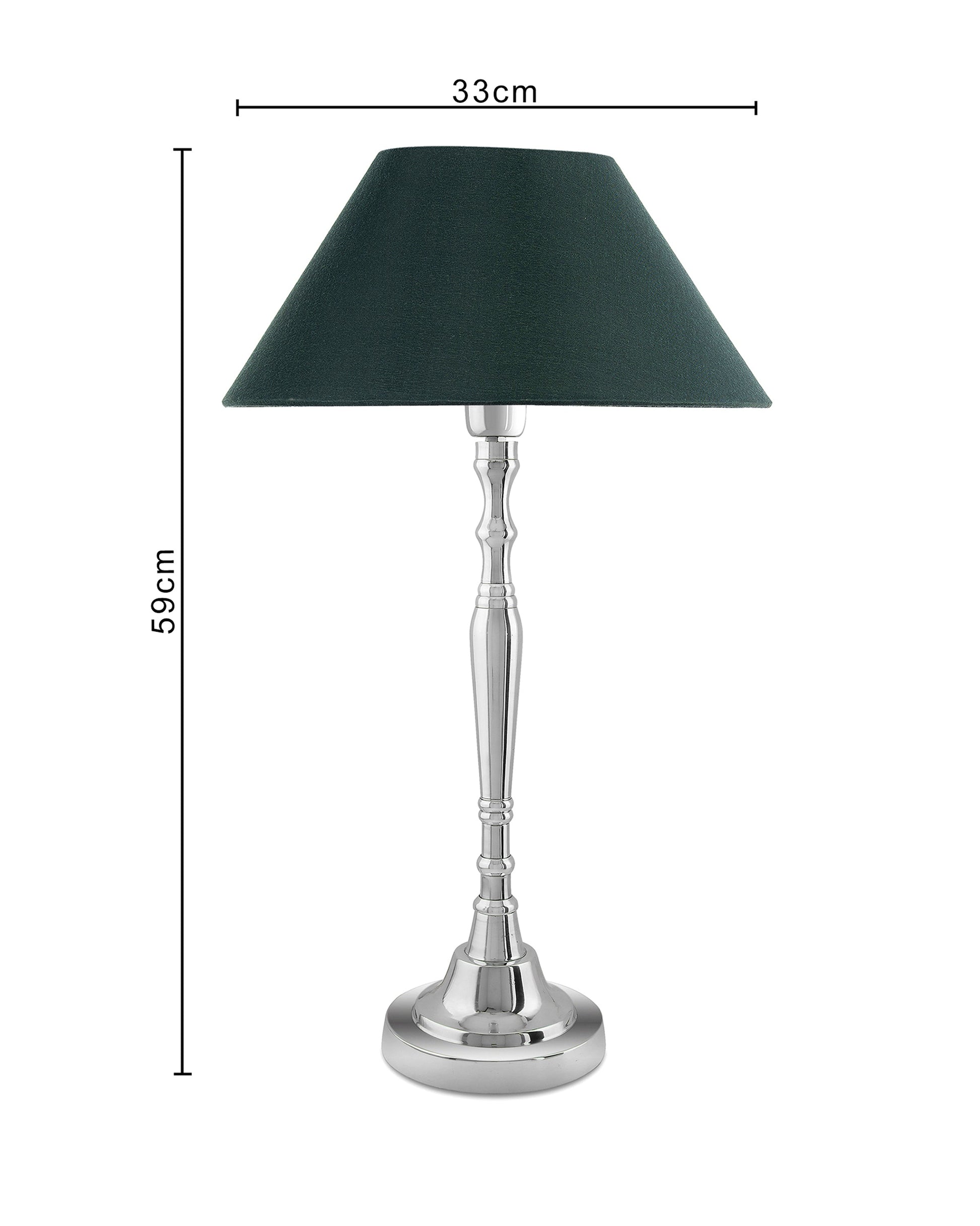 Imperial nickel brushed lamp with shade