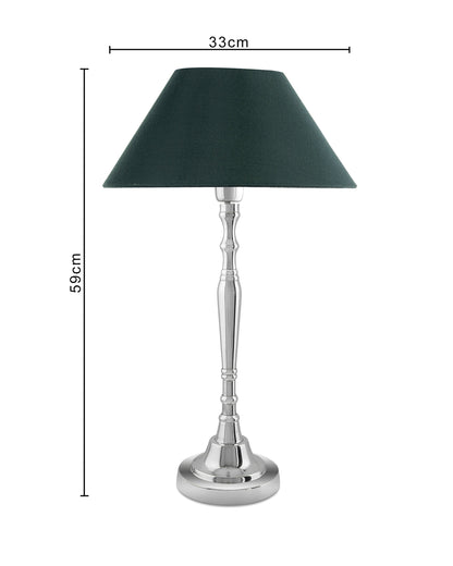Imperial nickel brushed lamp with shade