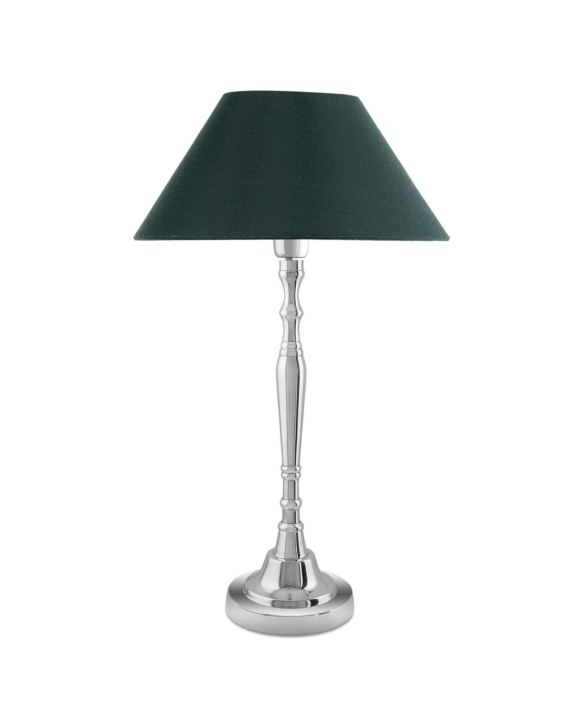 Imperial nickel brushed lamp with shade