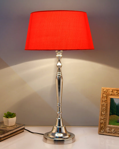 Imperial nickel brushed lamp with shade