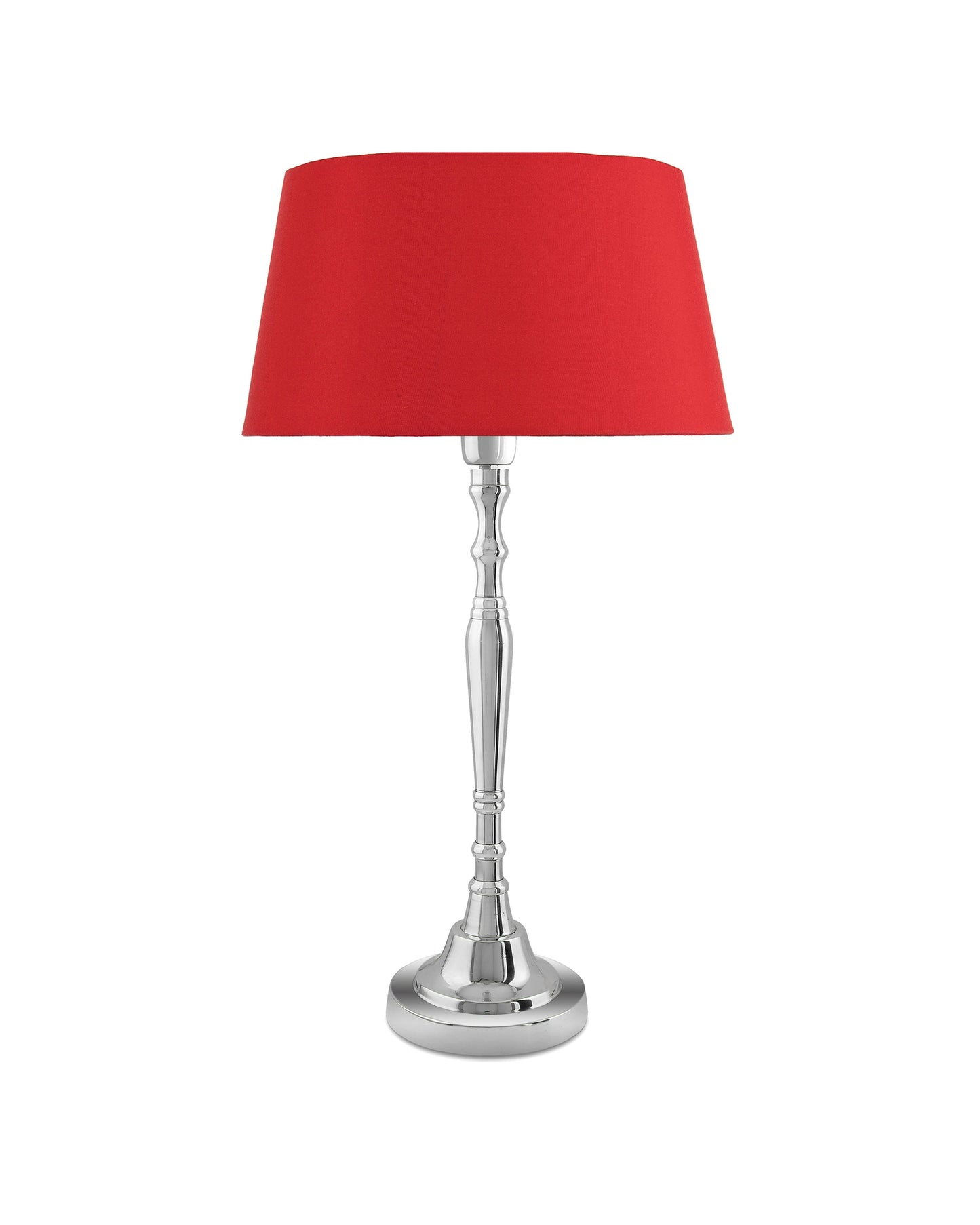 Imperial nickel brushed lamp with shade