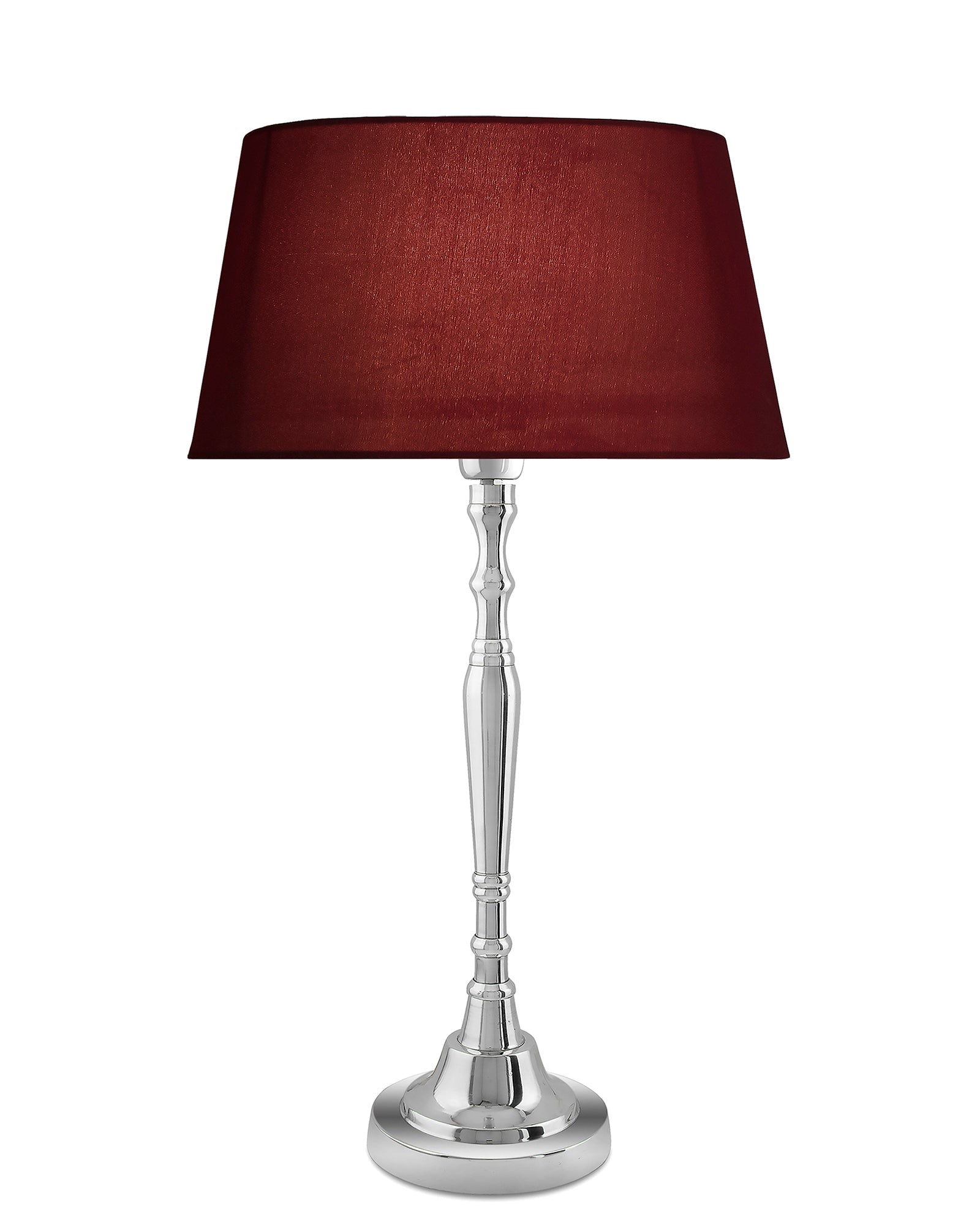 Imperial nickel brushed lamp with shade