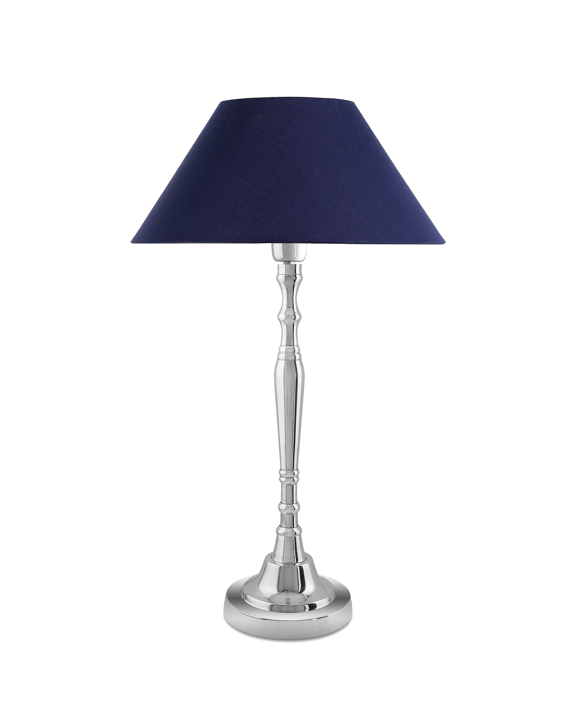 Imperial nickel brushed lamp with shade