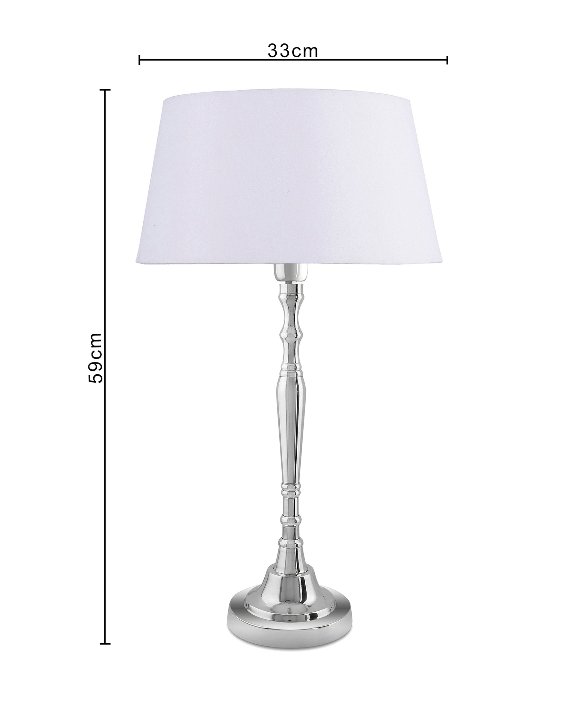 Imperial nickel brushed lamp with shade