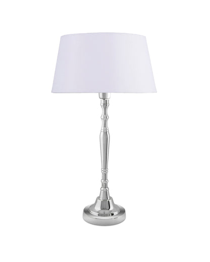 Imperial nickel brushed lamp with shade