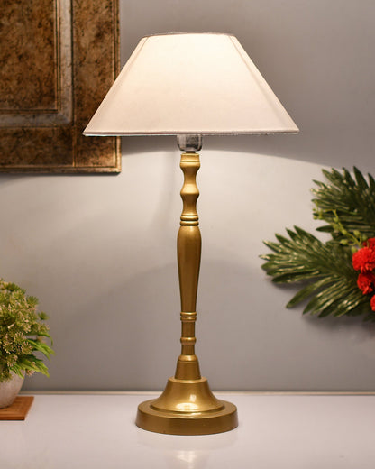 Imperial gold brushed lamp with shade
